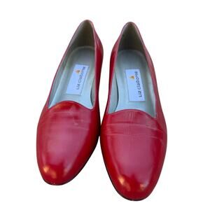 Liz Claiborne Red Leather Low Heel Pumps - Size 7.5
